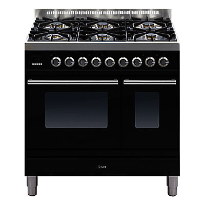 ILVE PDW906 Roma Freestanding Dual Fuel Range Cooker Gloss Black